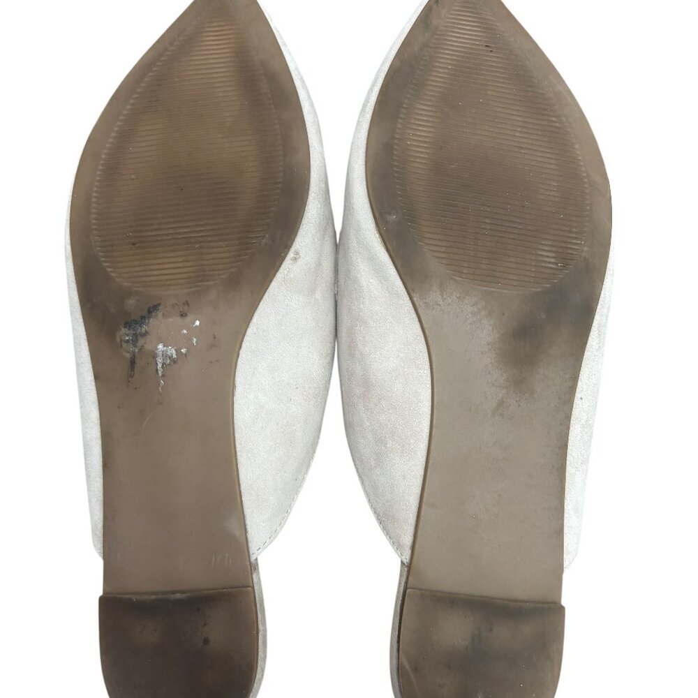 STEVE MADDEN Scip Suede Mules Flats Creamy Beige Pointed Toe Size 9.5 Slip On - Picture 8 of 10